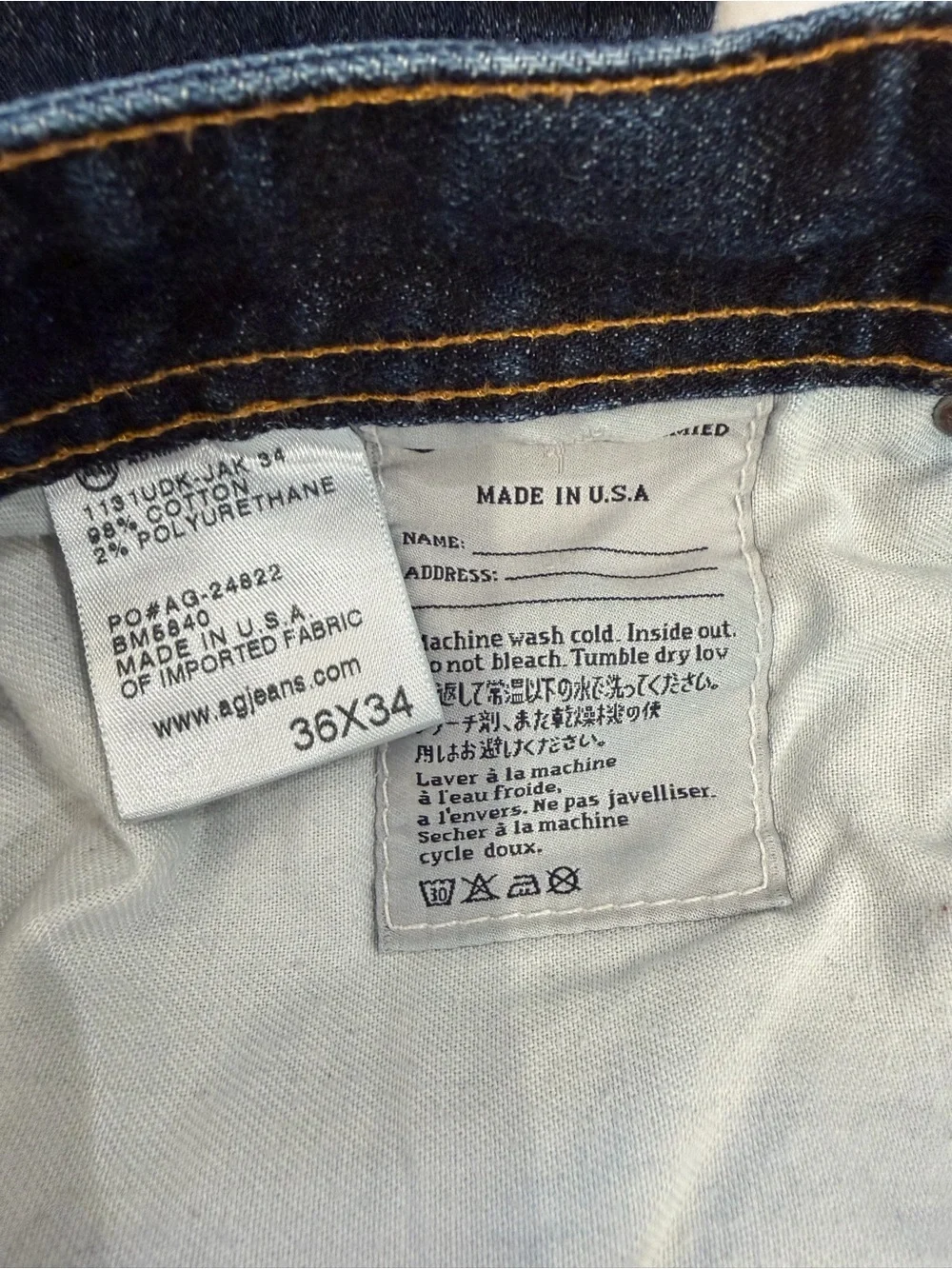 Ag Adriano Goldschmied The Matchbox Slim Straight Dark Blue Wash